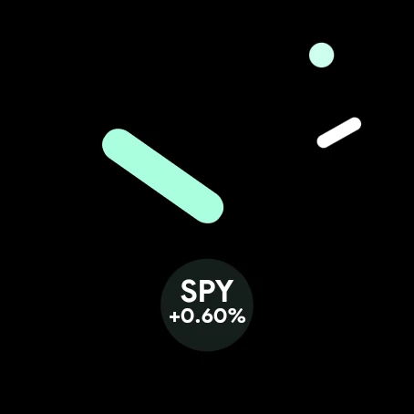 MyLinedChart complication on a Wear OS watch face showing SPY and its percent change