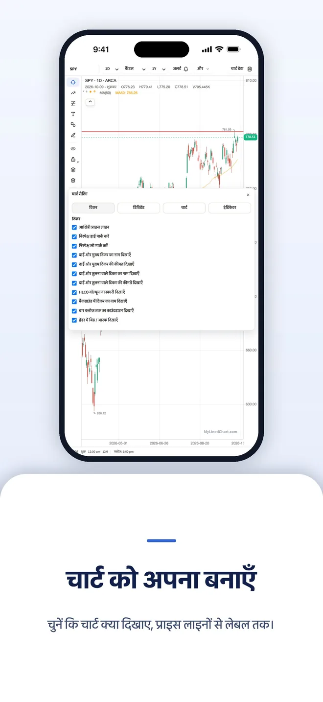 iPhone पर MyLinedChart, चित्र 9