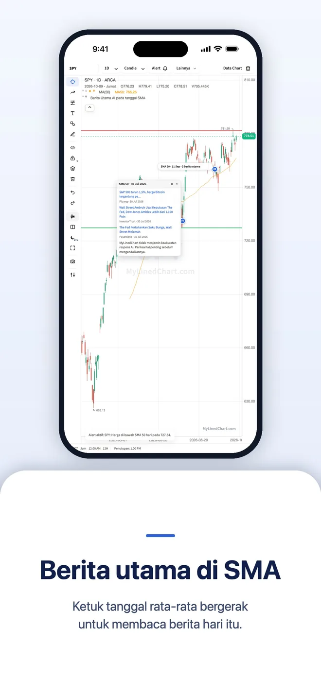 MyLinedChart di iPhone, gambar 4