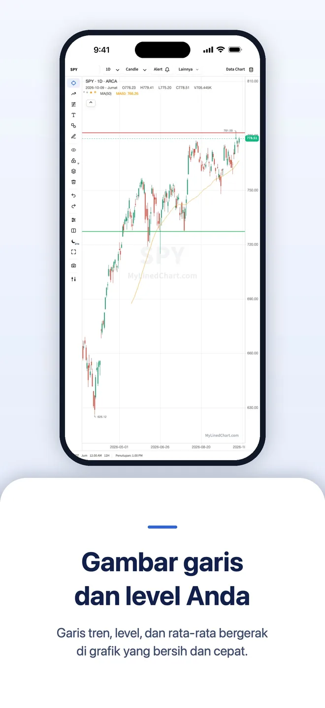 MyLinedChart di iPhone, gambar 6