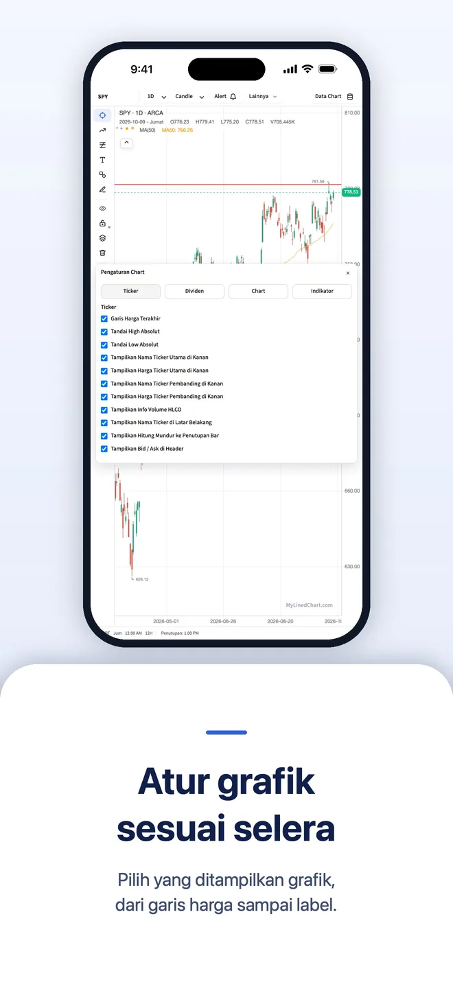 MyLinedChart di iPhone, gambar 9