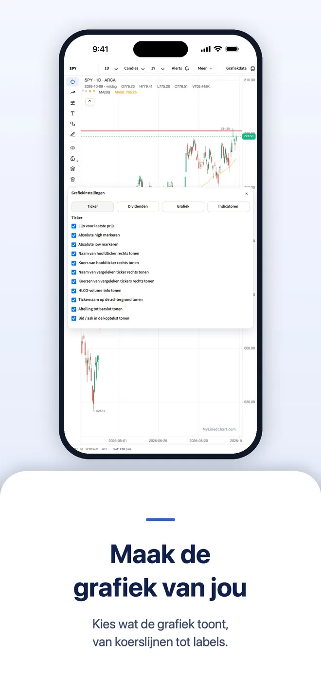 MyLinedChart op iPhone, afbeelding 9